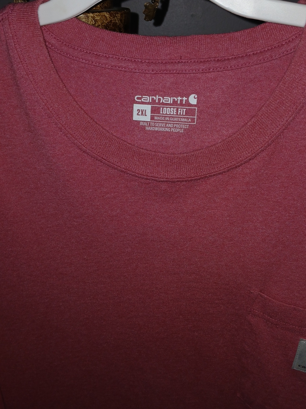 Carhartt Mens Sz XXL Loose Fit Crewneck Tee in Light Maroon